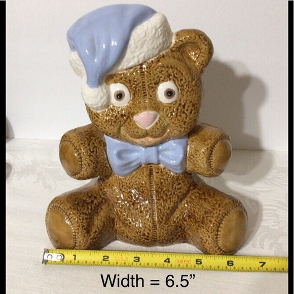1960’s Hand Painted Ceramic Teddy Bear Bank - Picture 2 of 7